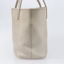 BVLGARI Tote Bag Leather Silver Auth 202279-4