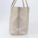 BVLGARI Tote Bag Leather Silver Auth 202279-5