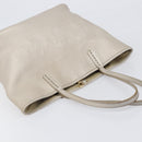 BVLGARI Tote Bag Leather Silver Auth 202279-6