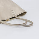 BVLGARI Tote Bag Leather Silver Auth 202279-7