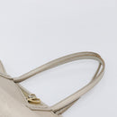 BVLGARI Tote Bag Leather Silver Auth 202279-8