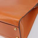 CELINE Star Ball Tote Bag Leather Orange Gold Tone Auth 202281A-10