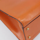CELINE Star Ball Tote Bag Leather Orange Gold Tone Auth 202281A-11