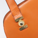 CELINE Star Ball Tote Bag Leather Orange Gold Tone Auth 202281A-14