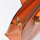 CELINE Star Ball Tote Bag Leather Orange Gold Tone Auth 202281A-15