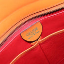 CELINE Star Ball Tote Bag Leather Orange Gold Tone Auth 202281A-16