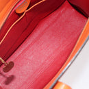 CELINE Star Ball Tote Bag Leather Orange Gold Tone Auth 202281A-17