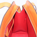 CELINE Star Ball Tote Bag Leather Orange Gold Tone Auth 202281A-18