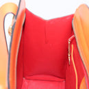 CELINE Star Ball Tote Bag Leather Orange Gold Tone Auth 202281A-19