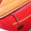 CELINE Star Ball Tote Bag Leather Orange Gold Tone Auth 202281A-20