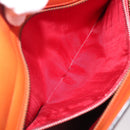 CELINE Star Ball Tote Bag Leather Orange Gold Tone Auth 202281A-21