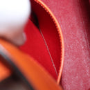 CELINE Star Ball Tote Bag Leather Orange Gold Tone Auth 202281A-22