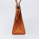 CELINE Star Ball Tote Bag Leather Orange Gold Tone Auth 202281A-4