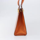 CELINE Star Ball Tote Bag Leather Orange Gold Tone Auth 202281A-5