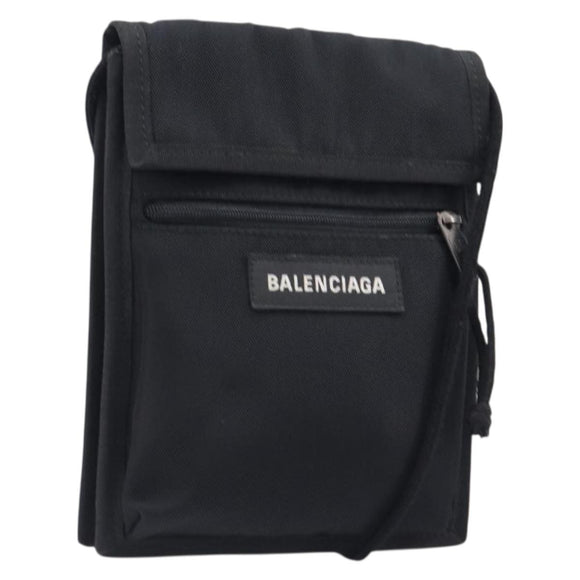 BALENCIAGA Explorer Shoulder Bag Canvas Black White 532298 Auth 202287A