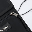 BALENCIAGA Explorer Shoulder Bag Canvas Black White 532298 Auth 202287A-14