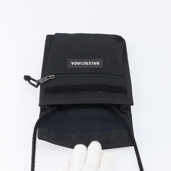 BALENCIAGA Explorer Shoulder Bag Canvas Black White 532298 Auth 202287A