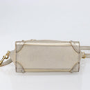 CELINE Luggage Nano Shopper Hand Bag Leather 2way Gold Auth 202288A-5
