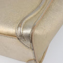 CELINE Luggage Nano Shopper Hand Bag Leather 2way Gold Auth 202288A-17