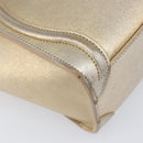 CELINE Luggage Nano Shopper Hand Bag Leather 2way Gold Auth 202288A-10