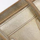 CELINE Luggage Nano Shopper Hand Bag Leather 2way Gold Auth 202288A-19