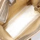 CELINE Luggage Nano Shopper Hand Bag Leather 2way Gold Auth 202288A-11