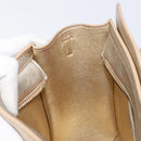 CELINE Luggage Nano Shopper Hand Bag Leather 2way Gold Auth 202288A-22