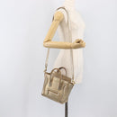 CELINE Luggage Nano Shopper Hand Bag Leather 2way Gold Auth 202288A-25
