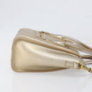 CELINE Luggage Nano Shopper Hand Bag Leather 2way Gold Auth 202288A-3