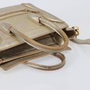 CELINE Luggage Nano Shopper Hand Bag Leather 2way Gold Auth 202288A-7