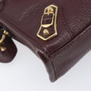 BALENCIAGA Classic Metallic Edge Nano City Leather Bordeaux 505982 Auth 202292V-14