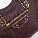 BALENCIAGA Classic Metallic Edge Nano City Leather Bordeaux 505982 Auth 202292V-17