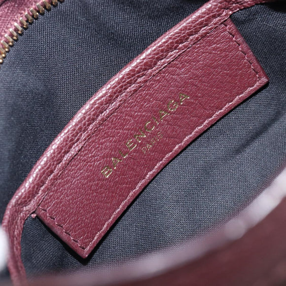 BALENCIAGA Classic Metallic Edge Nano City Leather Bordeaux 505982 Auth 202292V