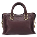 BALENCIAGA Classic Metallic Edge Nano City Leather Bordeaux 505982 Auth 202292V-3