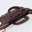 BALENCIAGA Classic Metallic Edge Nano City Leather Bordeaux 505982 Auth 202292V-6