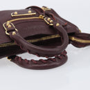 BALENCIAGA Classic Metallic Edge Nano City Leather Bordeaux 505982 Auth 202292V-7