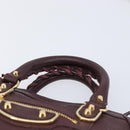 BALENCIAGA Classic Metallic Edge Nano City Leather Bordeaux 505982 Auth 202292V-8