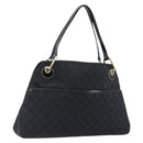 GUCCI GG Canvas Tote Bag Black Gold Tone 121023 Auth 202293A-1
