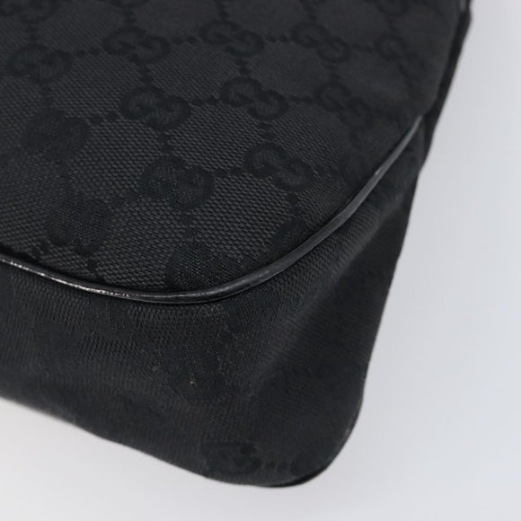 GUCCI GG Canvas Tote Bag Black Gold Tone 121023 Auth 202293A