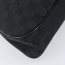 GUCCI GG Canvas Tote Bag Black Gold Tone 121023 Auth 202293A-11