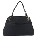 GUCCI GG Canvas Tote Bag Black Gold Tone 121023 Auth 202293A-2