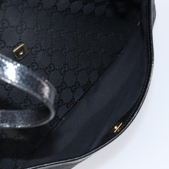 GUCCI GG Canvas Tote Bag Black Gold Tone 121023 Auth 202293A