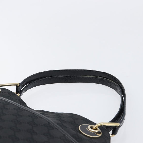 GUCCI GG Canvas Tote Bag Black Gold Tone 121023 Auth 202293A