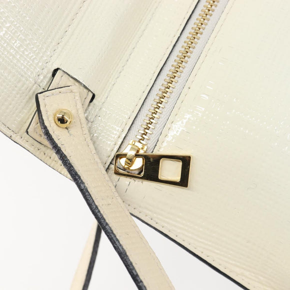 LOEWE Shoulder Bag Leather Ivory Gold Tone Auth 202298