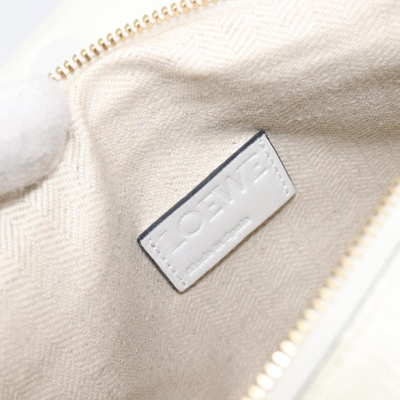 LOEWE Shoulder Bag Leather Ivory Gold Tone Auth 202298