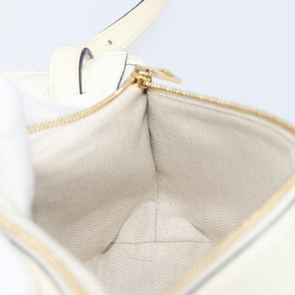 LOEWE Shoulder Bag Leather Ivory Gold Tone Auth 202298