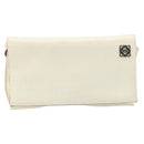 LOEWE Shoulder Bag Leather Ivory Gold Tone Auth 202298-13