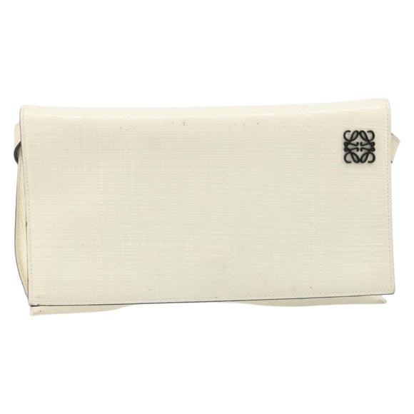 LOEWE Shoulder Bag Leather Ivory Gold Tone Auth 202298