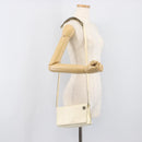LOEWE Shoulder Bag Leather Ivory Gold Tone Auth 202298-23