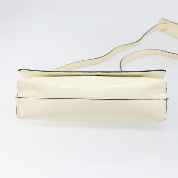 LOEWE Shoulder Bag Leather Ivory Gold Tone Auth 202298